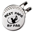 Golf Ball Marker With Magnetic Hat Clip, A Perfect Golf Gift For Men Or Women - Best Papa By Par, Golf Accessories For Men Or Wo