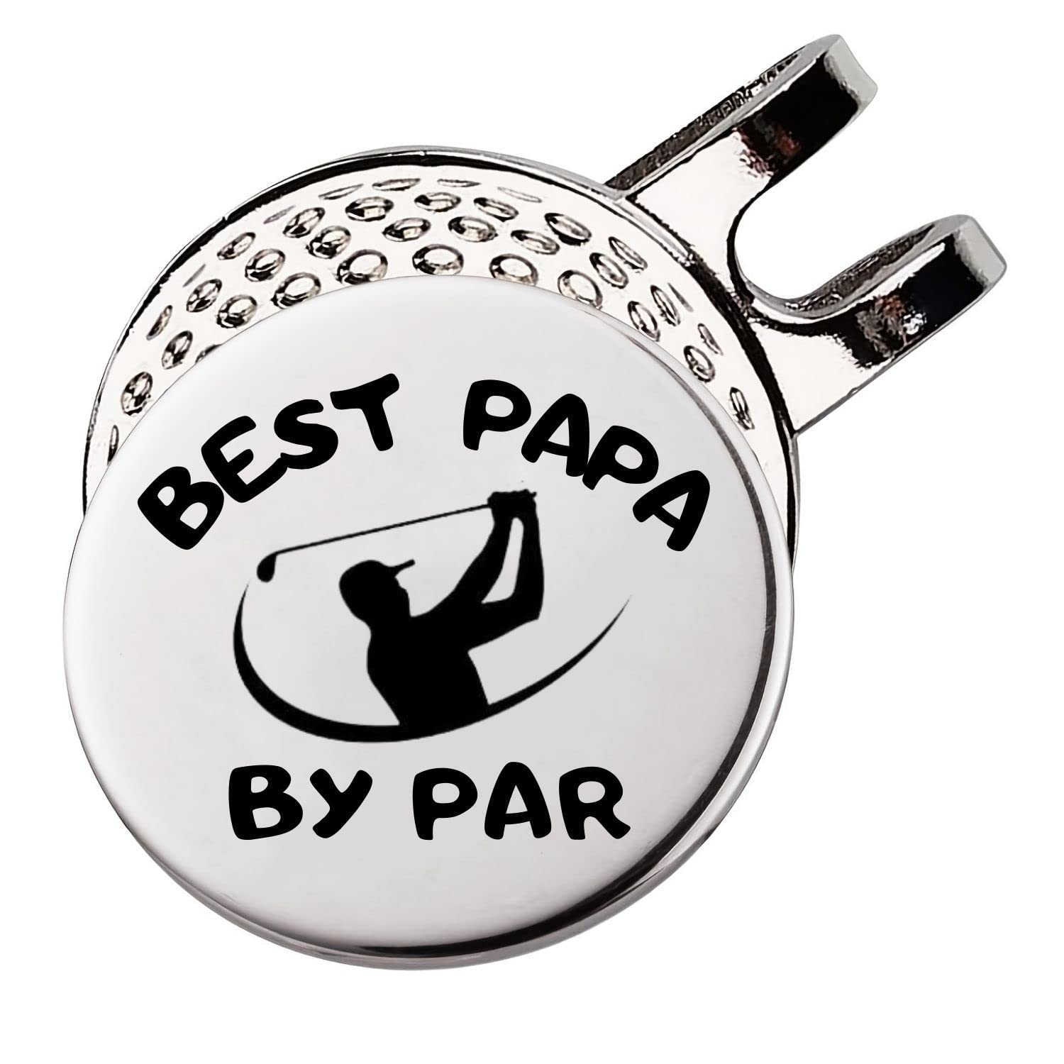 Golf Ball Marker With Magnetic Hat Clip, A Perfect Golf Gift For Men Or Women - Best Papa By Par, Golf Accessories For Men Or Wo