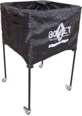 Bownet Volleyball Cart with Wheels for 30 Balls, Portable Sports Equipment Storage, 40 Tall, Also for Laundry Basket, Soccer Bal