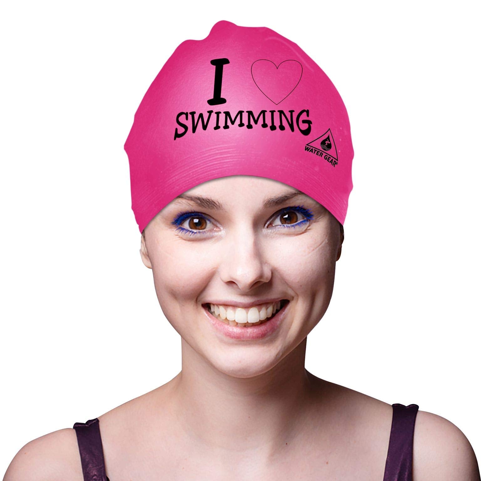 Water Gear Latex Swim Cap- Keeps Hair Dry And Secure - Comfortable And Great Fit - Shave Time Off Your Lap - Swim Caps For Men W