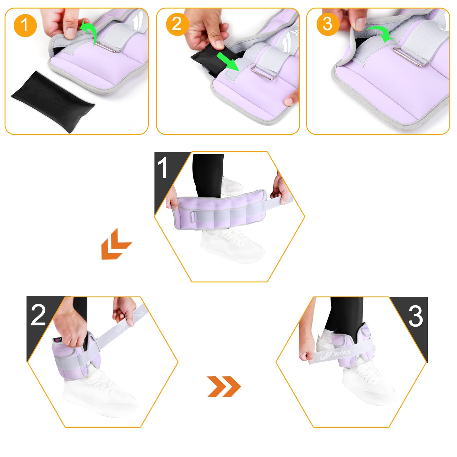 Adjustable Ankle Weights For Women Men Kids 1-3 Lbs 1 Pair Wrist Leg Arm Weights With Removable Weight, Strength Training Weight