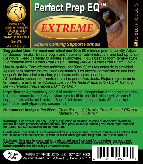 Perfect Prep Eq Extreme Original Horse Calming Paste, Show Safe, 80Cc