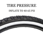 Hycline Bike Tire,26''X2.125''Folding Replacement Tire For Beach Cruiser Bicycle-White