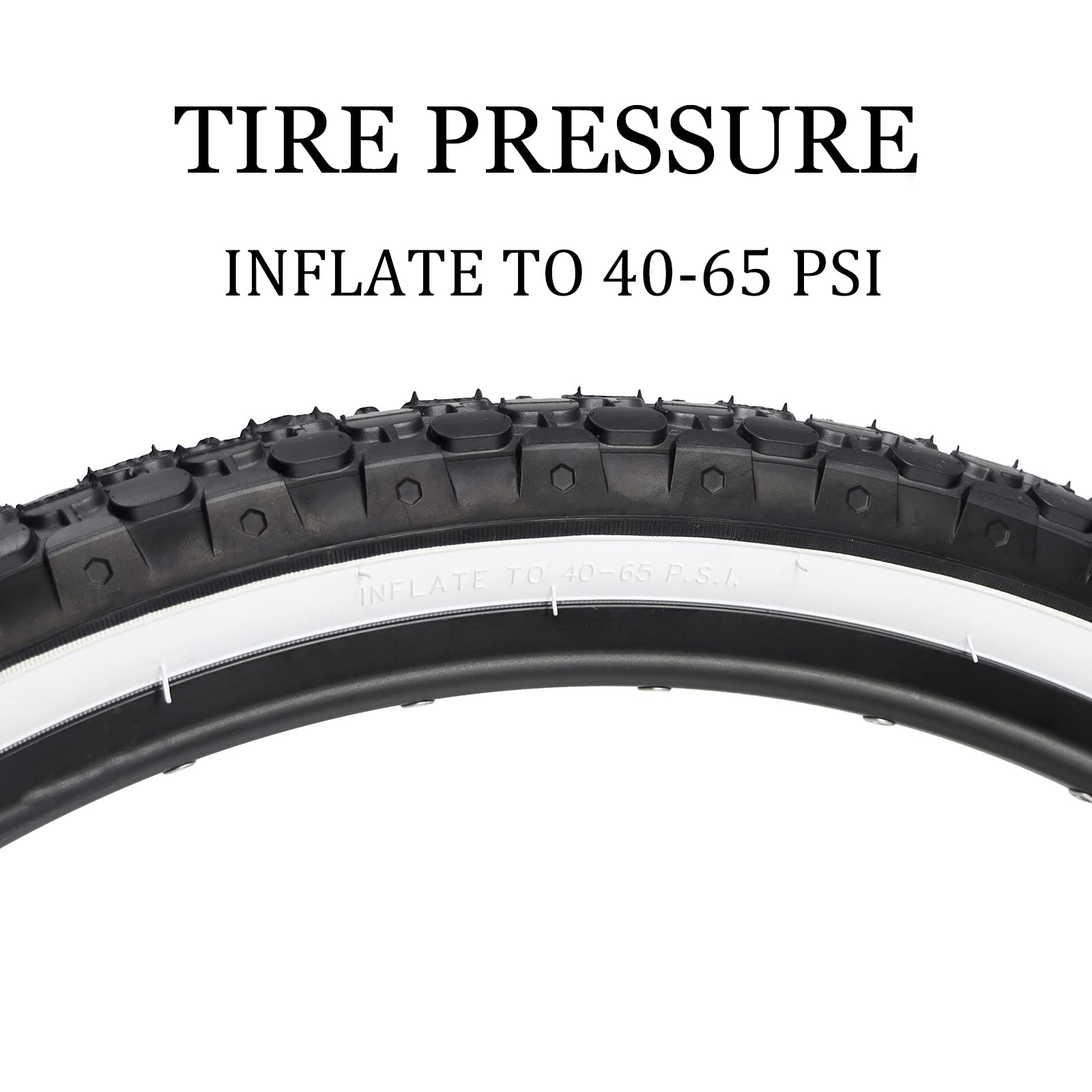 Hycline Bike Tire,26''X2.125''Folding Replacement Tire For Beach Cruiser Bicycle-White