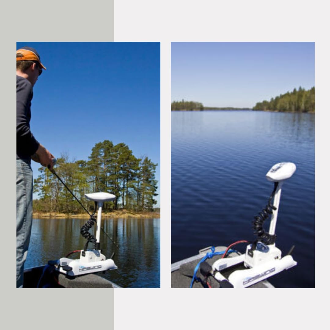 Parkho Haswing Electric Trolling Motor - 12V 55Lb 48 Inch Shaft Cayman B Bow Mount Boat Fishing Saltwater Freshwater With Remote