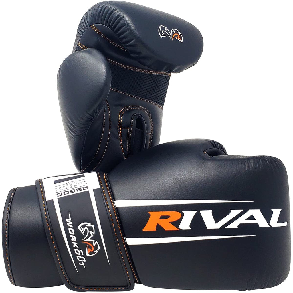 Rival Boxing Rb60C 2.0 Workout Compact Bag Gloves, Hook And Loop Closure - Ergonomic Fit, Soft Inner Lining, And Pre-Formed Pro 