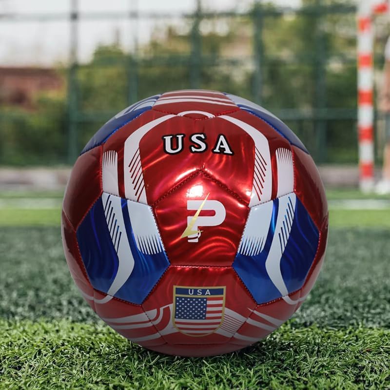 PLAYPRO Country Training Soccer Ball: World Edition (USA - RED, 3)