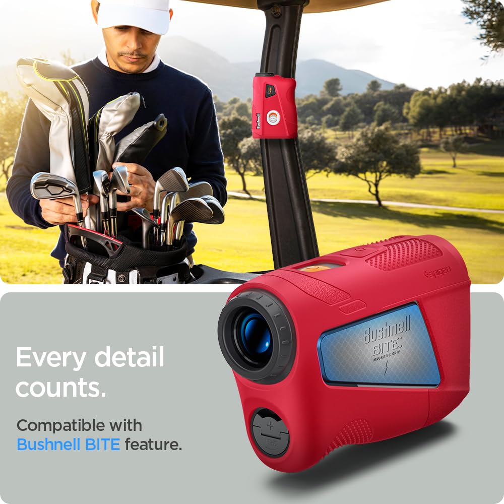 Spigen Golf Silicone Fit Rangefinder Case Designed For Bushnell Rangefinder Tour V6 Shift Protective Cover Carrying Case Golf Ra