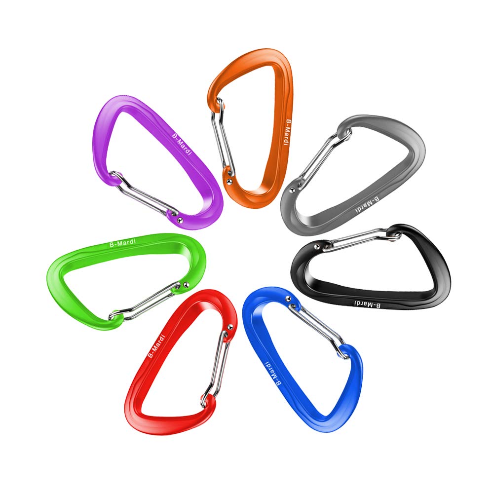 B-Mardi Lightweight Heavy Duty Locking Carabiner Clips-12Kn (2697 Lbs) Caribiniers For Hammocks,Keychain & Utility