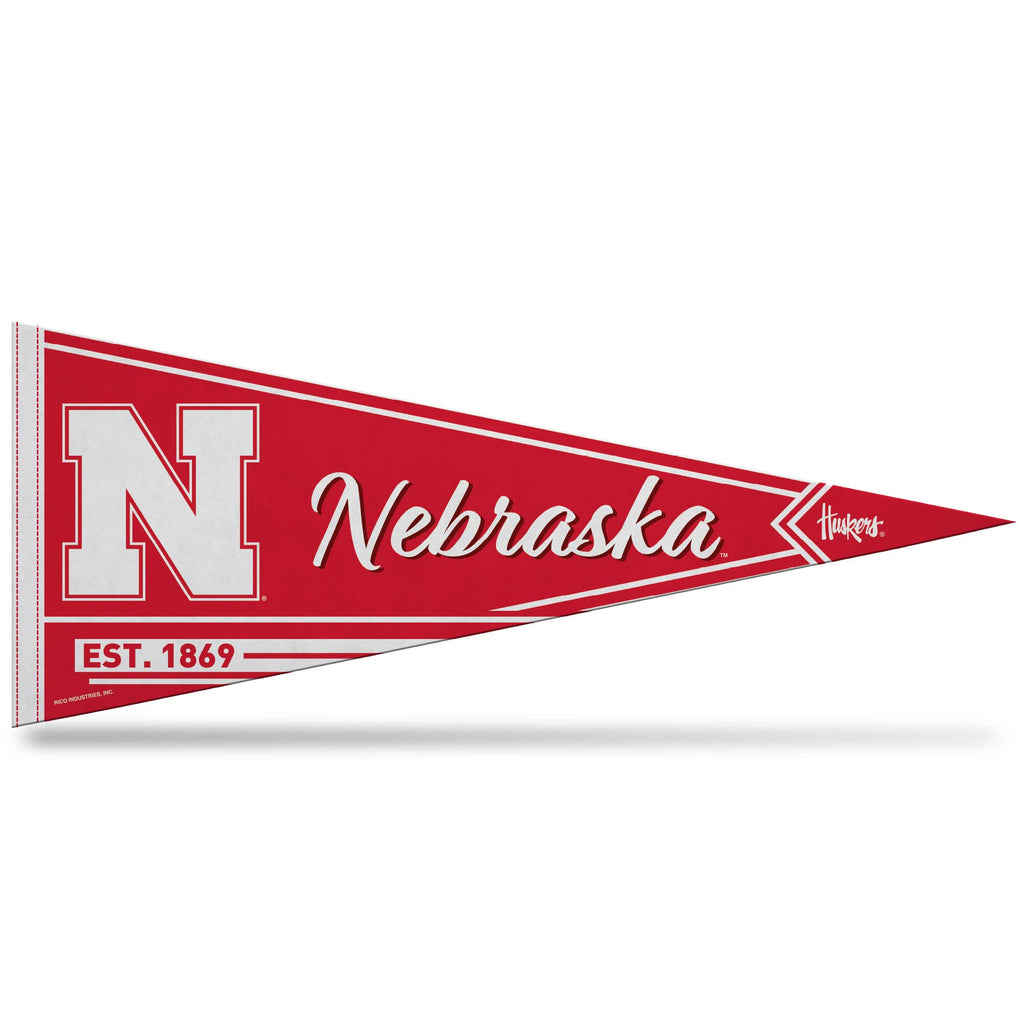 Rico Industries Ncaa Nebraska Cornhuskers Classic 12'' X 30'' Felt Wall D  Cor Pennant - Great For Home/Bed Room/Man Cave D  Cor