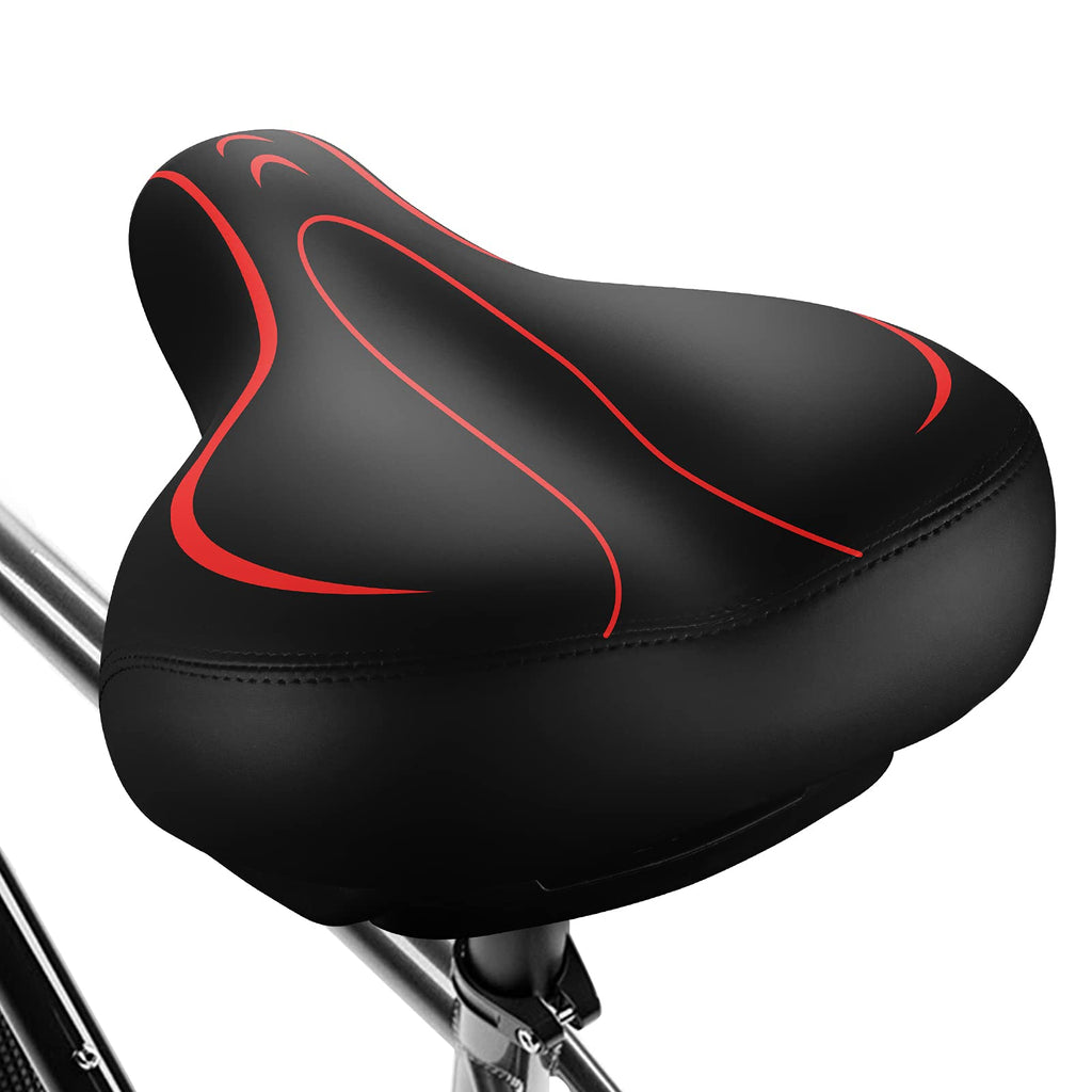 Xmifer Oversized Bike Seat, Comfortable Bike Seat - Universal Replacement Bicycle Saddle - Waterproof Leather Bicycle Seat With 