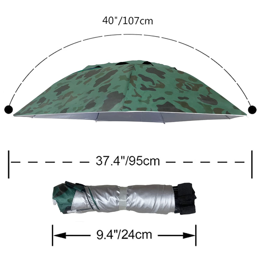 New-Vi Fishing Umbrella Hat Folding Adjustable Sun Rain Cap,7-Ribs Anti-Uv Waterproof Headwear For Fishing Gardening Golf Sunsha