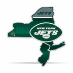 Rico Industries Nfl Football New York Jets State Shape Shape Cut Pennant - Home And Living Room D  Cor - Soft Felt Ez To Hang