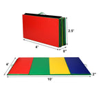 Giantex 4X10X2 Gymnastics Mat Folding Panel Thick Gym Fitness Exercise (Multicolor), 4X10X2