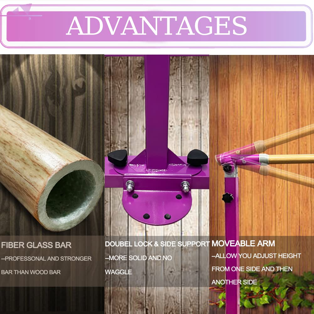 Landgarden Gymnastic Kip Bar,Horizontal Bar For Kids Girls Junior,3' To 5' Adjustable Height,Home Gym Equipment,Ideal For Indoor
