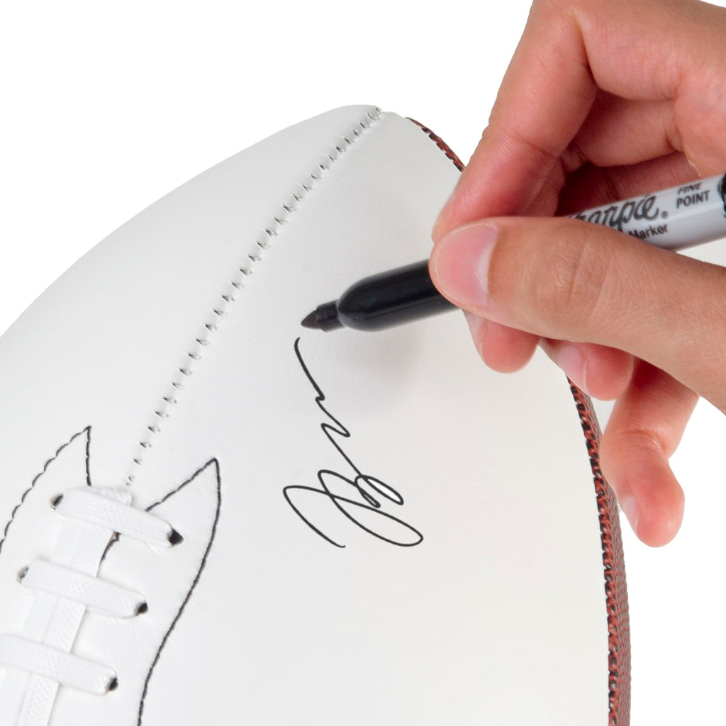 Logo Brands NCAA Georgia Bulldogs Official Size Autograph Football -Smooth White Panel for Signatures, Display, or Collecting NC