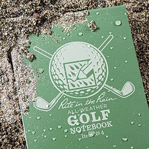 Rite In The Rain All Weather Golf Notebook, 3.5'' X 6'', Green Field Flex, Club Yardage Book & Hole Notes (No. 4)