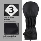 Majek Retro Golf Headcovers Black Red And White Vintage Leather Style 1 3 5 Driver And Fairway Head Covers Fits 460Cc Drivers Cl