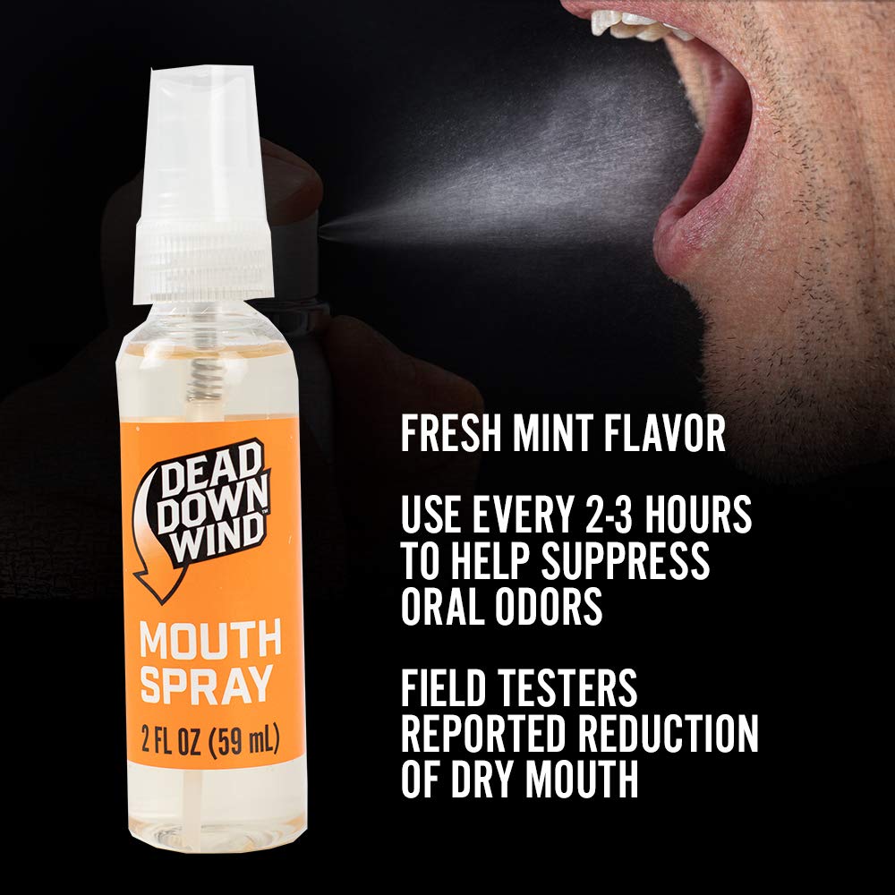Dead Down Wind Mouth Spray, 2 Fl Oz Bottle, Fresh Mint, Hunting Accessories, For Hunting, Odors, Safe And Gentle Spray To Contro