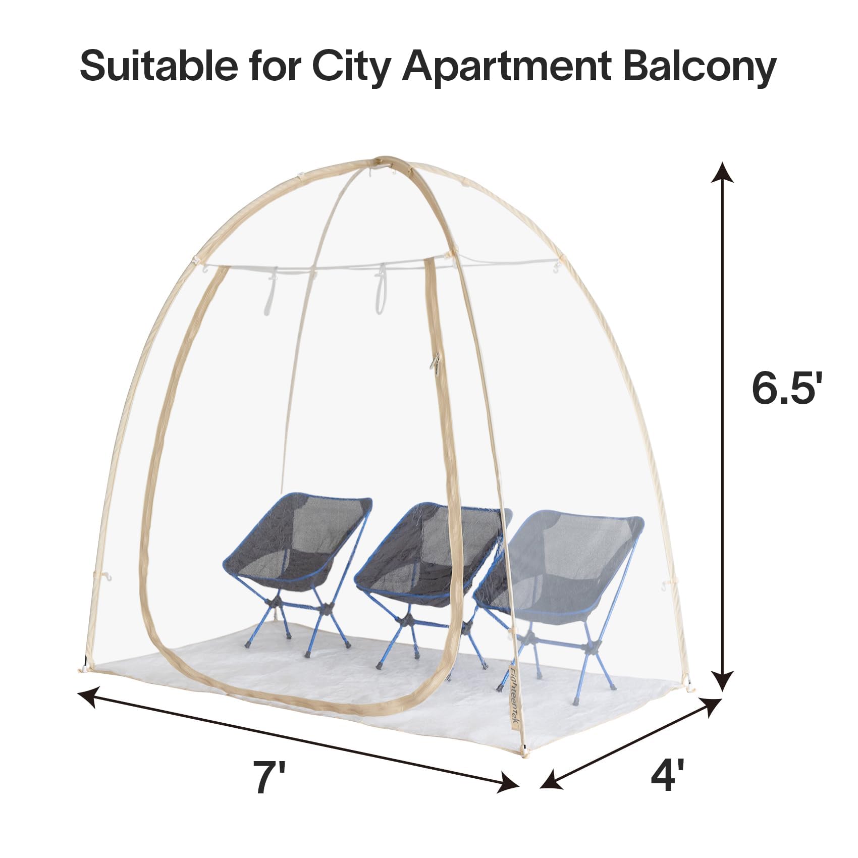 Eighteentek Clear Sports Tent 540 View Transparent Pvc House Room Greenhouse Camping Tent Canopy Gazebos Weatherproof Pop-Up Ten
