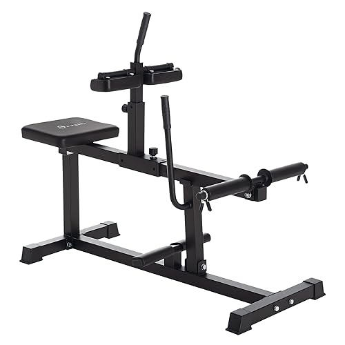 Soozier Adjustable Seated Calf Raise Machine, Leg Machines Home Gym, For Calf, Waist, Arm Training