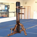 Adjustable Wing Chun Dummy Mook Yan Jong Ip Man Training Target Wood Base Dark Brown