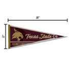 Rico Industries Ncaa Texas State Bobcats Classic 12'' X 30'' Felt Wall D  Cor Pennant - Great For Home/Bed Room/Man Cave D  Cor