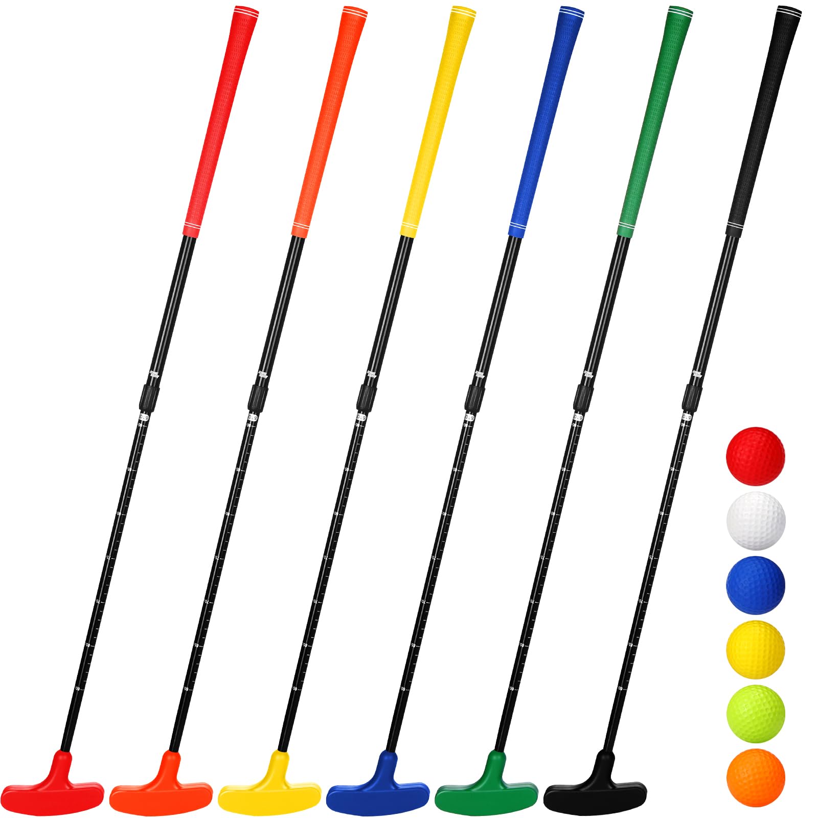 Wettarn 6 Set Golf Putters for Men and Women Two Way Mini Golf Putter with 6 Balls for Right or Left Handed Golfers Adjustable L