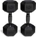 Cap Barbell 50 Lbs Coated Dumbbell Set With Black Handles, 25Lbx2