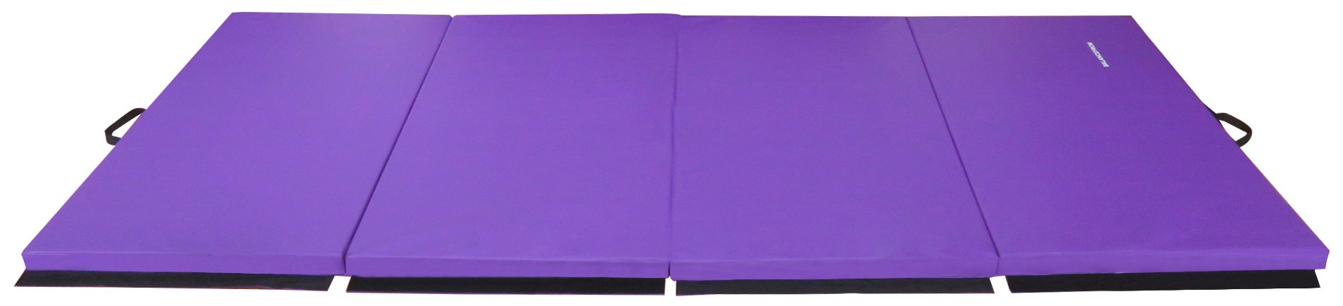 Signature Fitness All Purpose 4X8X2'' Extra Thick High Density Anti Tear Gymnastics Gym Folding Exercise Aerobics Mats, Purple