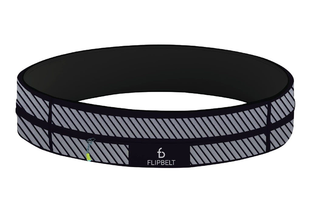 FlipBelt Zipper Running Belt for Phone and Small Accessories, Exercise Waist Pouch for Women and Men, S, Reflective Black