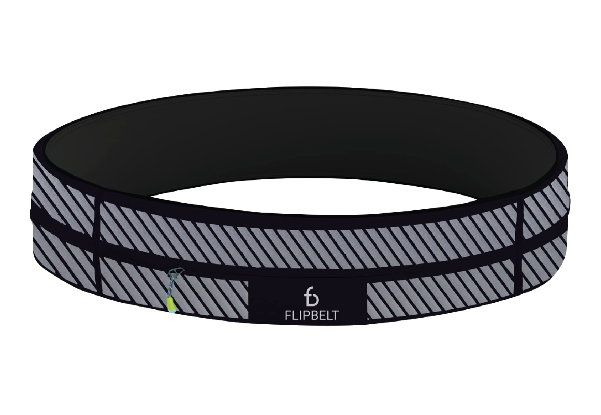 FlipBelt Zipper Running Belt for Phone and Small Accessories, Exercise Waist Pouch for Women and Men, S, Reflective Black