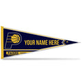 Rico Industries Nba Basketball Indiana Pacers Personalized - Custom 12'' X 30'' Soft Felt Pennant - Ez To Hang