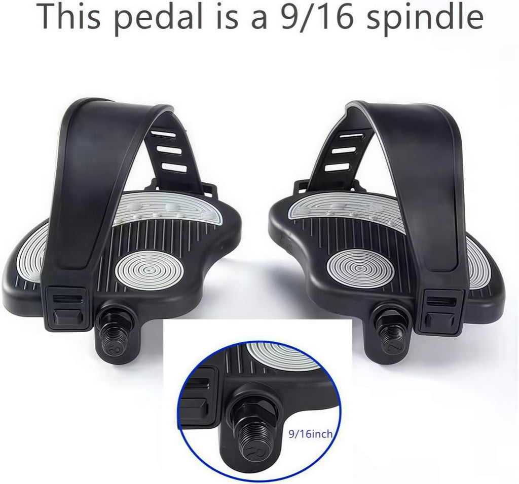 Namucuo Exercise Bike Pedals With Straps For Spin Bike And Indoor Stationary Exercise Bike, 6 Month Warranty