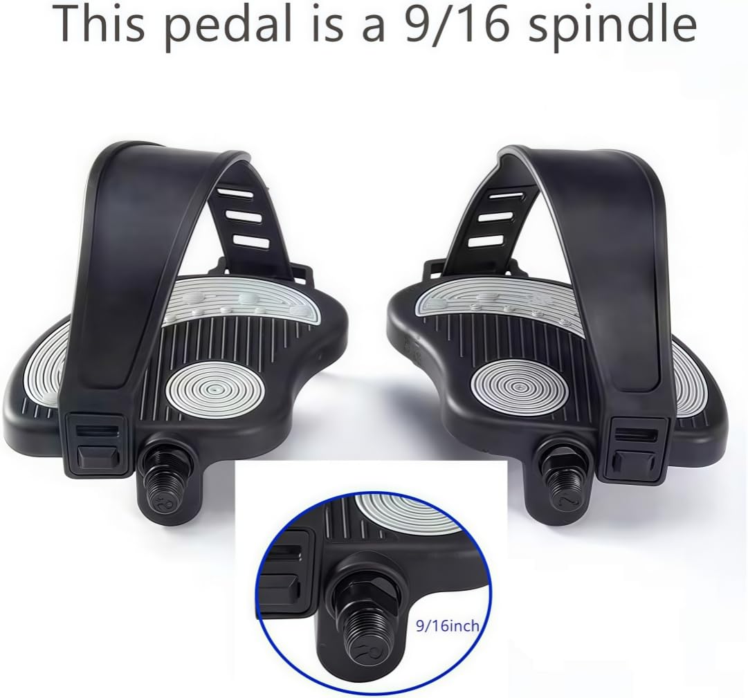 Namucuo Exercise Bike Pedals With Straps For Spin Bike And Indoor Stationary Exercise Bike, 6 Month Warranty