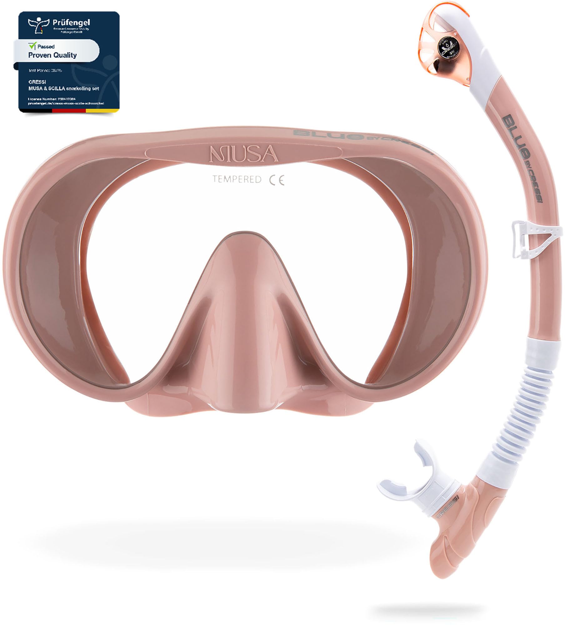 Cressi Musa & Scilla Mask & Snorkel Kits, Rose Gold