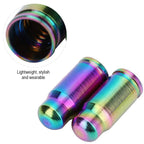 2Pcs Presta Valve Caps, Oil Slick Stem Bolts, Tc4 Titanium Alloy Bike Tire Valve Caps, Multicolor Mountain Road Ycle Bike Valve
