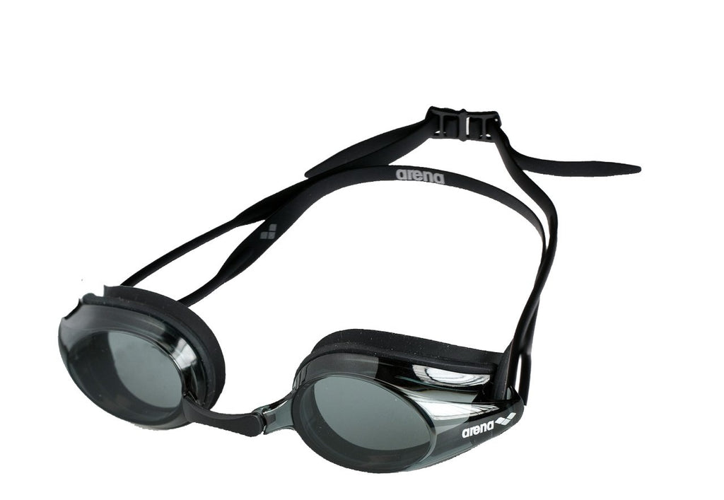Arena Tracks Swim Goggles, Black  Smoke  Black, Non-Mirror Lens
