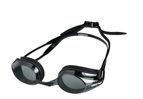 Arena Tracks Swim Goggles, Black  Smoke  Black, Non-Mirror Lens