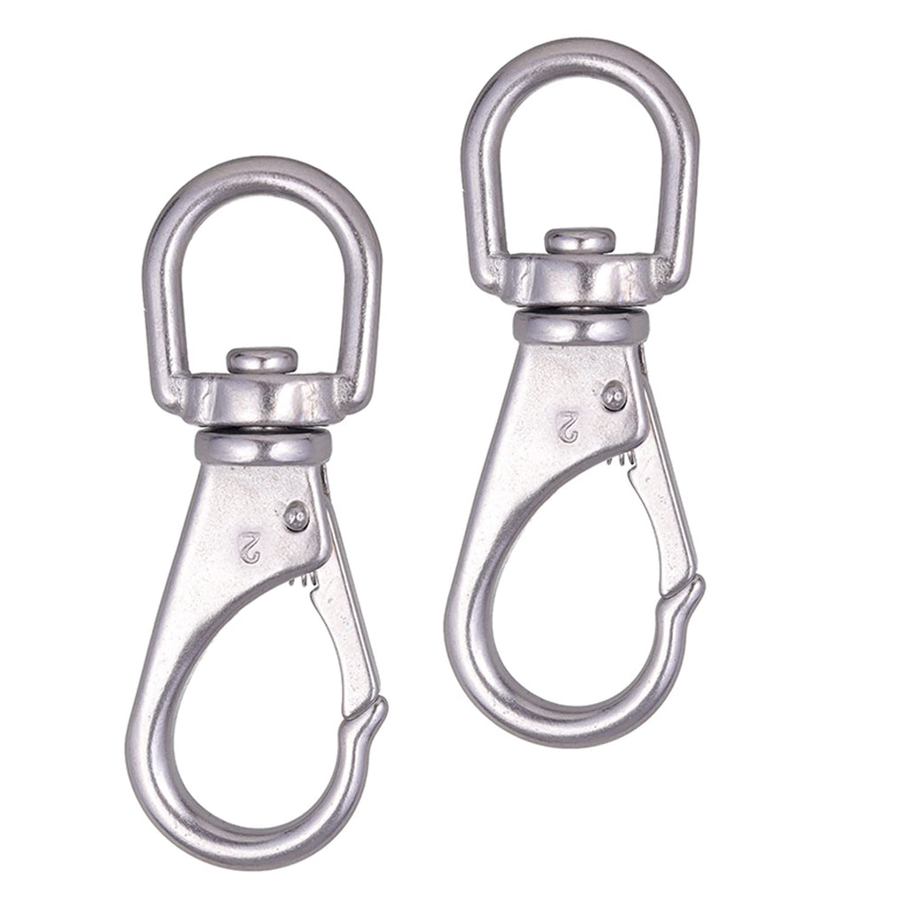 Mixiflor Stainless Steel Swivel Eye Snap Hook, 4 Pack (4 Inch) Swivel Snap Hook Flag Pole Clips, Rotating Diving Clips Spring Ho