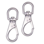 Mixiflor Stainless Steel Swivel Eye Snap Hook, 4 Pack (4 Inch) Swivel Snap Hook Flag Pole Clips, Rotating Diving Clips Spring Ho