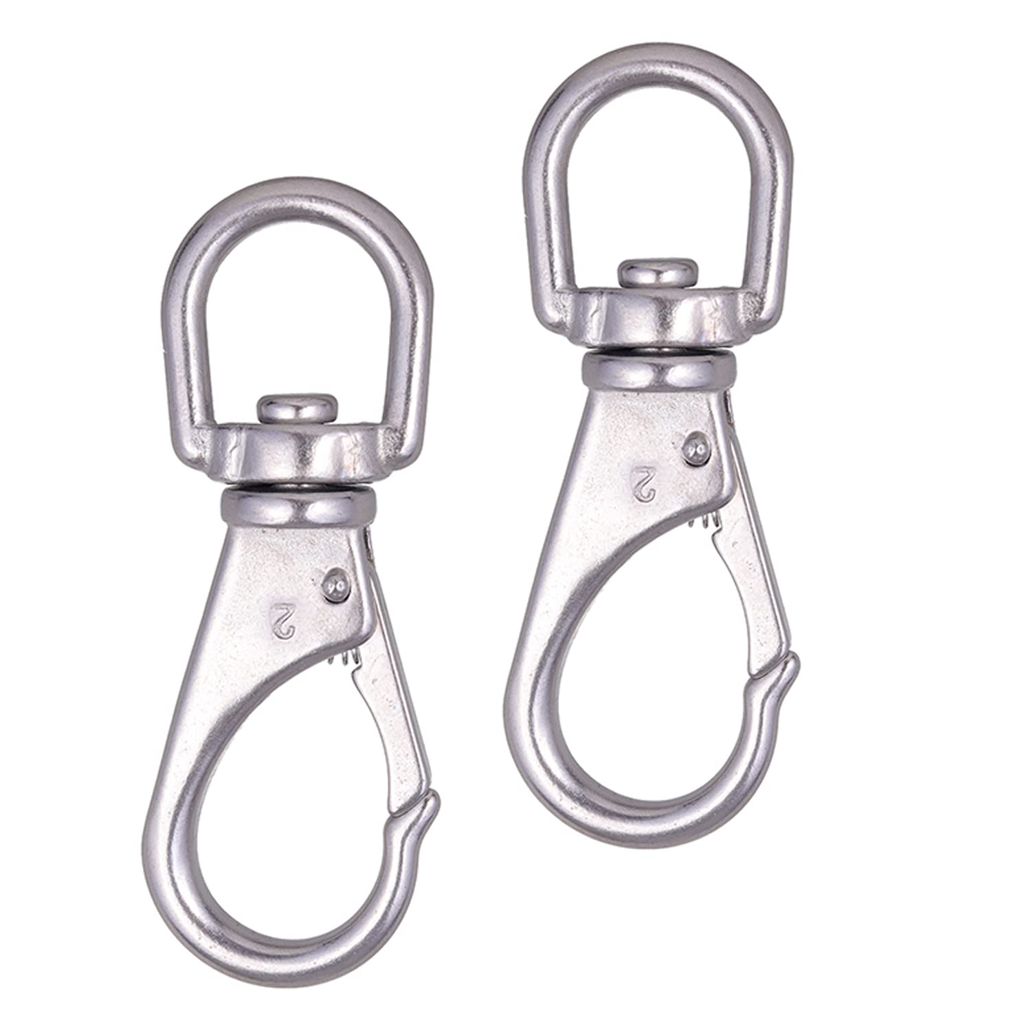 Mixiflor Stainless Steel Swivel Eye Snap Hook, 4 Pack (4 Inch) Swivel Snap Hook Flag Pole Clips, Rotating Diving Clips Spring Ho
