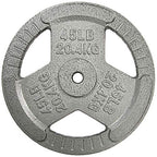 Hulkfit 1-Inch Iron Plate For Strength Training, Weightlifting, Single (45 Pounds), Silver