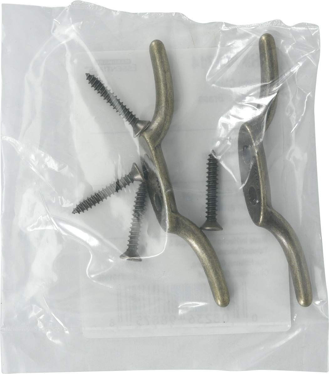 Amazing Drapery Hardware Essentials 852714 Rope Cleat Antique Brass 2-1/2' - 2 Pack