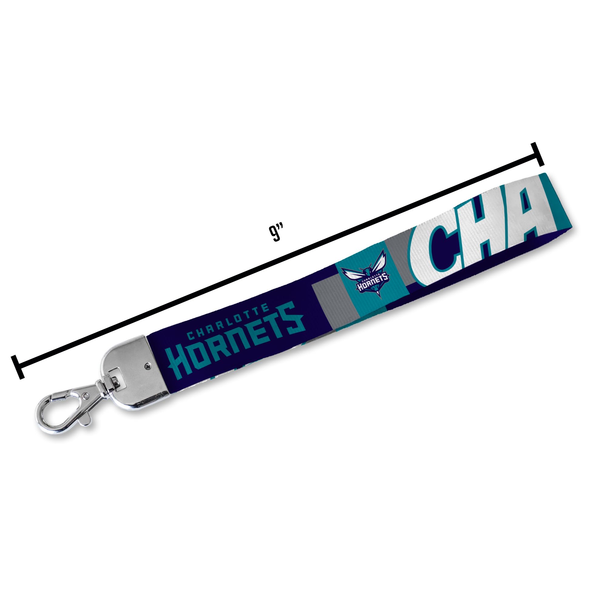 Rico Industries Nba Basketball Charlotte Hornets Wrist Lanyard Key Chain, Cute Wristlet Strap Keychain Holder For Women Men Car