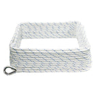 Extreme Max 3006.2505 Boattector Double Braid Nylon Anchor Line With Thimble - 3/8'' X 250', White W/ Blue Tracer