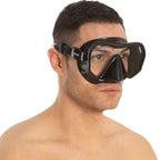 Seac Ajna, Frameless Scuba Diving Mask With Wide View, 100% Silicone Skirt,Black