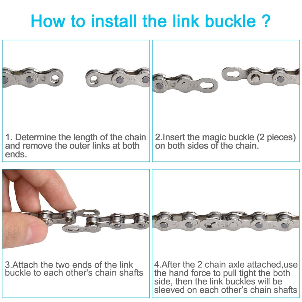A Akraf Bike Link Plier + Chain Breaker Splitter Tool + Chain Checker + 3 Pairs Bicycle Missing Links, Bike Link Opener Closer P