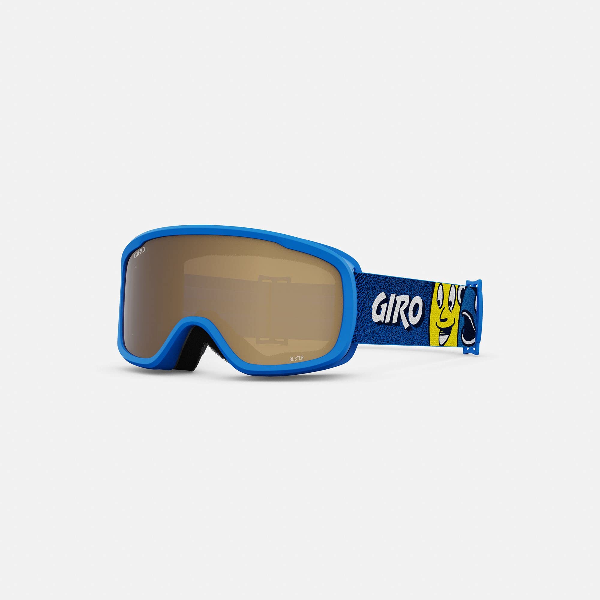 Giro Buster Kids Ski Goggles - Snowboard Goggles For Youth, Boys, Girls- Blue Faces Strap With Amber Rose Lens