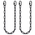 2Pcs 45 inch Black Heavy Duty Hanging Chains with 4 Carabiners 1000 LB Capacity Swing Chain Extension Hammock Chains and Hooks H